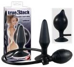 Анальный плаг True Black с грушей из силикона чёрный