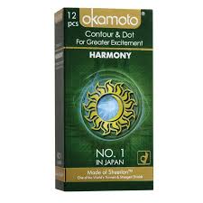 Презервативы ребристые и цветные Okamoto Harmony 12 шт