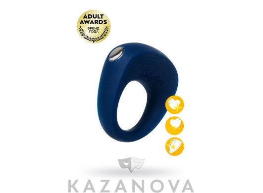 Кольцо Satisfyer Power Ring синее эрекционное с вибрацией
