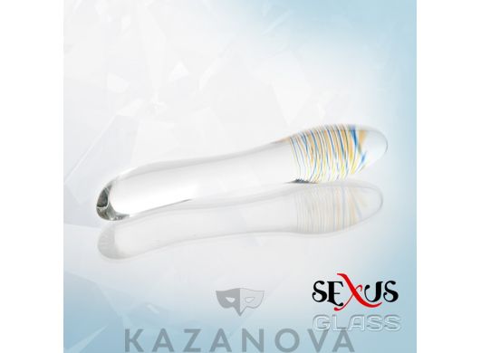 Двусторонний фаллоимитатор Sexus Glass прозрачный 20 см