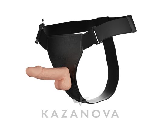 Страпон Baile Ultra Passionate Harness на трусиках с вибрацией телесный