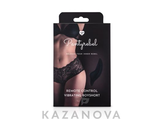 Клиторальный вибратор Pantyrebel Boyshort с трусиками и пультом д/у черный
