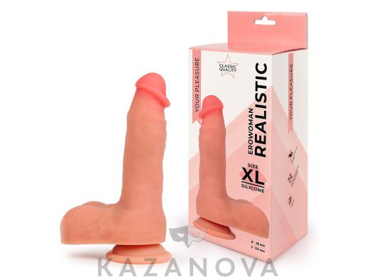 Фаллоимитатор EroWoman Realistic телесный реалистичный на присоске 15,5 см