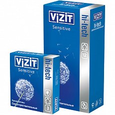 Презервативы анатомической формы VIZIT Hi-tech Sensitive 12 шт.