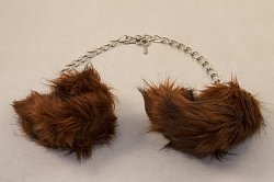 Оковы на ноги с мехом коричневые без коробки