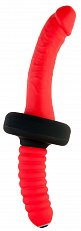 Вибратор с ручкой Black&Red многопрограммный красный 14 см