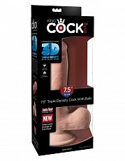 Фаллоимитатор King Cock Plus Soft Skin реалистичный на присоске с мошонкой 22.9 см