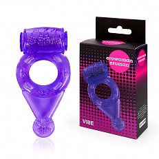 Эрекционное кольцо с вибрацией EroWoman/Man Vibe пурпурное