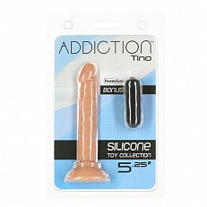 Фаллоимитатор Addiction Tino телесный 13,5 см с вибропулей