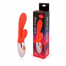 Вибратор Erotic Energy с клиторальной стимуляцией 10 режимов из силикона оранжевый 263
