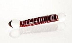 Фаллоимитатор двусторонний стеклянный Sexus Glass красный 20 см