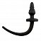 Анальная втулка Easytoys Dog Tail Plug Twist small из силикона с хвостом черная