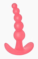 Анальная втулка Lola Toys First Time Bubbles Anal Plug силиконовая розовая