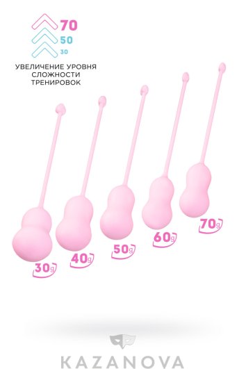 Набор вагинальных шариков Flovetta Tulips из силикона розовый