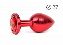 Анальная втулка Red Plug Small красная c красным кристаллом