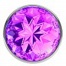 Фото-3 Анальная втулка Lola Toys Diamond sparkle small металлическая серебристая с фиолетовым кристаллом