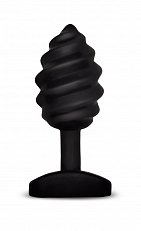 Дизайнерская анальная пробка с вибрацией Gvibe Gplug Twist чёрная 8.5 см