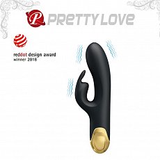 Вибратор Pretty Love Story с клиторальным стимулятором перезаряжаемый из силикона чёрный