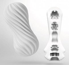 Мастурбатор Tenga FLEX Silky White со спирально-ребристым гибким корпусом