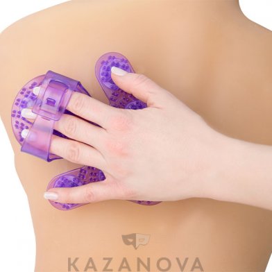 Фото-7 Перчатка массажная Roller Balls Massager фиолетовая