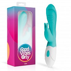 Вибратор Good Vibes Only Leda перезаряжаемый из медицинского силикона бирюзовый