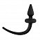 Анальная втулка Easytoys Dog Tail Plug small из силикона с хвостом черная 6,6 см
