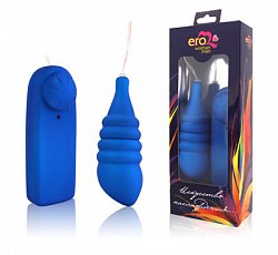 Виброяйцо EroWoman рельефное синее 9 см