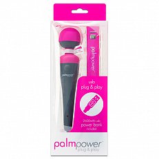 Вибромассажер Palmpower Plug & Play перезаряжаемый черно-розовый