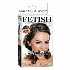 Кляп-шар с кожаными ремешками Platinum Ball Gag