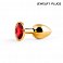 Фото-1 Анальная втулка Golden Plug small золотая с красным кристаллом
