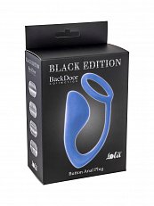 Анальный стимулятор Lola Toys Button Anal Plug с эрекционным кольцом голубой