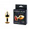 Анальная втулка Golden Plug small золотая с красным кристаллом