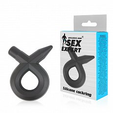 Кольцо эрекционное Sex Expert черное