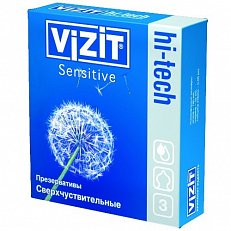 Презервативы анатомической формы VIZIT Hi-tech Sensitive 3 шт.