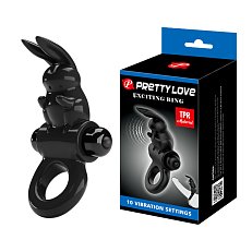 Виброкольцо Pretty Love Exciting Ring чёрное