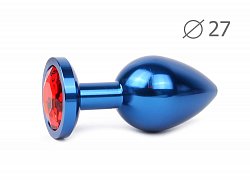 Анальная втулка Blue Plug small синяя с красным кристаллом