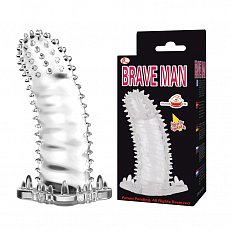 Насадка закрытая Baile Brave Man с шипиками прозрачная