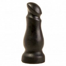 Анальный плаг LoveToy из пластизоля чёрный 14 см