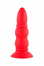 Анальная втулка с мягким рельефом Black & Red красная