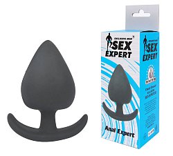 Анальная втулка Anal Expert из медицинского силикона черная 9.5 см