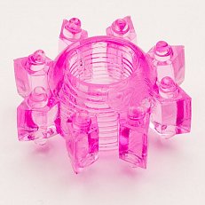 Кольцо Toyfa Солнце розовое из силикона 002