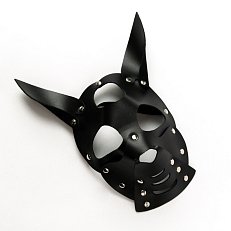 Маска Crazy Handmade "Собака" из натуральной кожи чёрная
