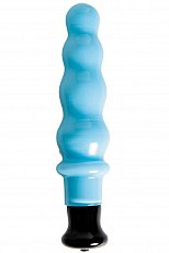 Стеклянный многорежимный вибратор Sexus гладкий голубой 21 см