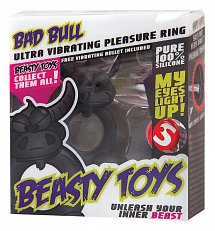 Вибронасадка Beasty Toys Bad Bull из силикона черная