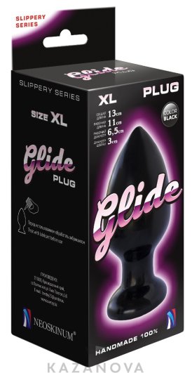 Анальный плаг LoveToy Glide Plug XL черный 903
