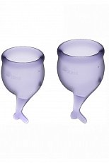 Менструальные чаши Satisfyer Feel Secure из силикона фиолетовые 2 шт.