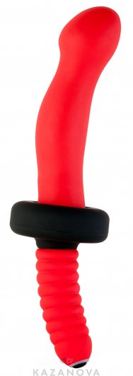 Вибратор с ручкой ToyFa Black&Red многопрограммный красный 337