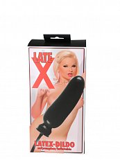 Фаллоимитатор LateX расширяющийся с грушей черный