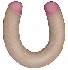Фаллоимитатор двусторонний из киберкожи телесный LoveToy 55 см 300
