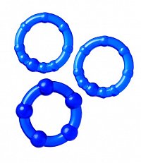 Набор синих эрекционных колец A-toys